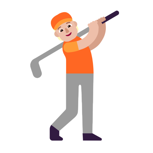 Microsoft design of the person golfing: medium-light skin tone emoji verson:Windows-11-23H2