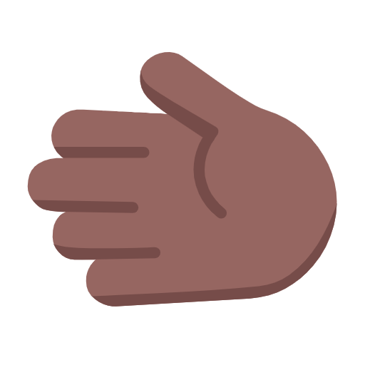 Microsoft design of the leftwards hand: medium-dark skin tone emoji verson:Windows-11-23H2