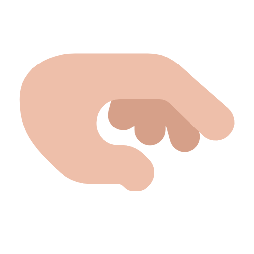 Microsoft design of the palm down hand: medium-light skin tone emoji verson:Windows-11-23H2