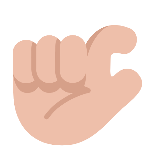 Microsoft design of the pinching hand: medium-light skin tone emoji verson:Windows-11-23H2