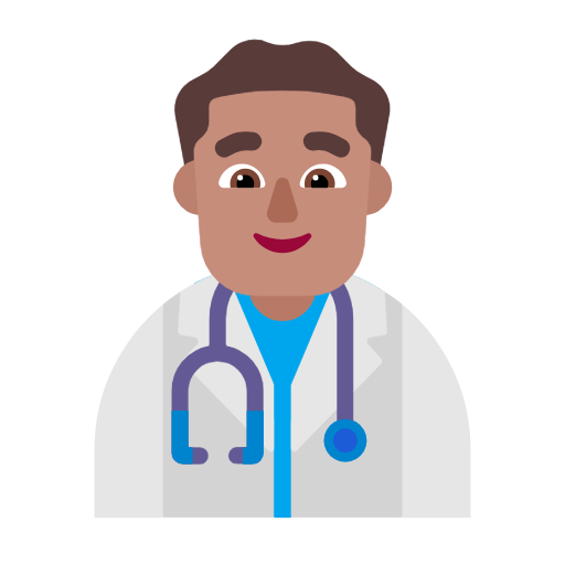 Microsoft design of the man health worker: medium skin tone emoji verson:Windows-11-23H2