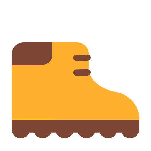 Microsoft design of the hiking boot emoji verson:Windows-11-23H2