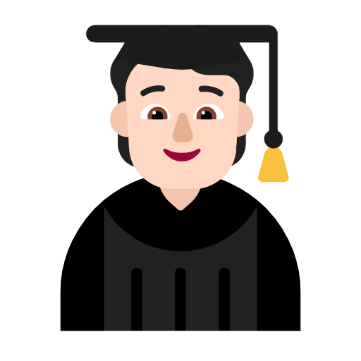 Microsoft design of the student: light skin tone emoji verson:Windows-11-23H2