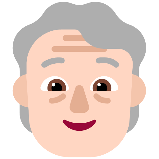 Microsoft design of the older person: light skin tone emoji verson:Windows-11-22H2