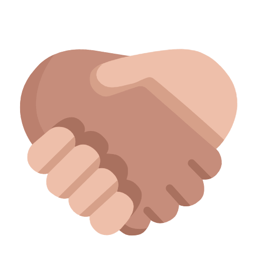 Microsoft Microsoft design of the handshake: medium skin tone medium-light skin tone emoji verson:Windows-11-23H2