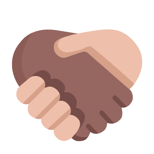 Microsoft design of the handshake: medium-dark skin tone medium-light skin tone emoji verson:Windows-11-23H2