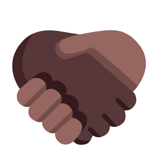 Microsoft design of the handshake: dark skin tone medium-dark skin tone emoji verson:Windows-11-23H2