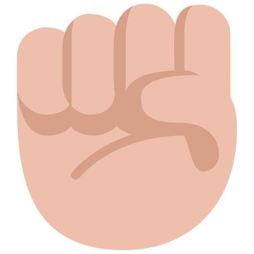 Microsoft design of the raised fist: medium-light skin tone emoji verson:Windows-11-22H2