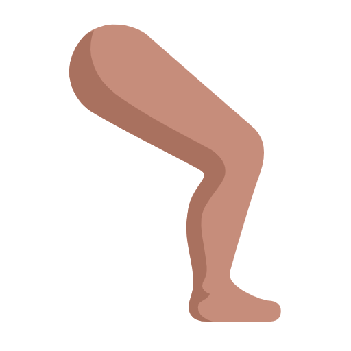 Microsoft design of the leg: medium skin tone emoji verson:Windows-11-23H2