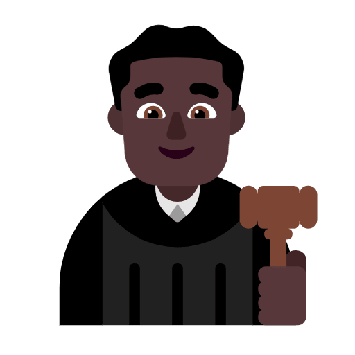 Microsoft Microsoft design of the man judge: dark skin tone emoji verson:Windows-11-23H2