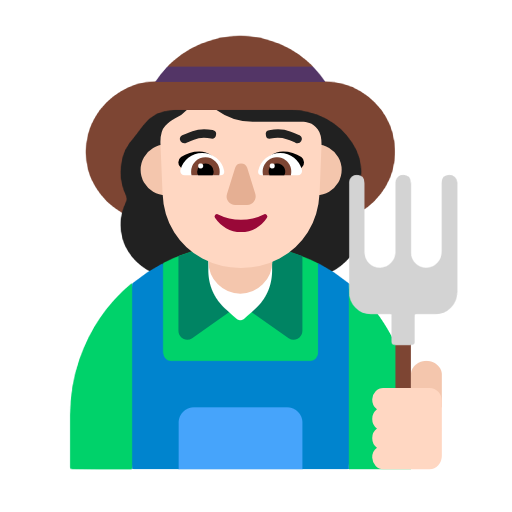 Microsoft design of the woman farmer: light skin tone emoji verson:Windows-11-23H2