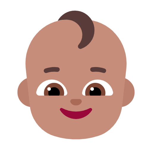 Microsoft design of the baby: medium skin tone emoji verson:Windows-11-23H2