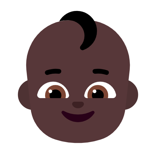 Microsoft design of the baby: dark skin tone emoji verson:Windows-11-23H2