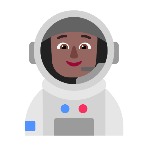 Microsoft design of the astronaut: medium-dark skin tone emoji verson:Windows-11-23H2