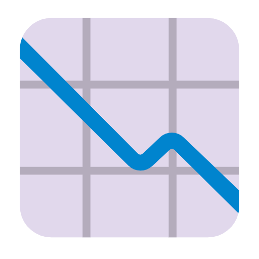 Microsoft design of the chart decreasing emoji verson:Windows-11-23H2