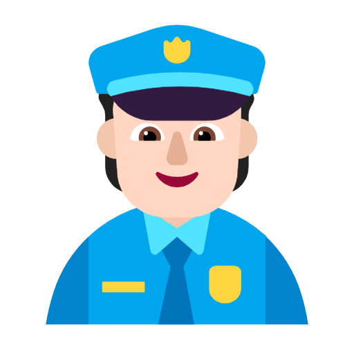 Microsoft design of the police officer: light skin tone emoji verson:Windows-11-23H2