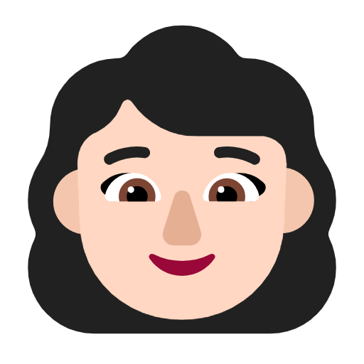 Microsoft design of the woman: light skin tone emoji verson:Windows-11-23H2