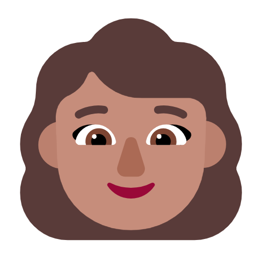 Microsoft design of the woman: medium skin tone emoji verson:Windows-11-23H2