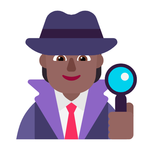 Microsoft design of the detective: medium-dark skin tone emoji verson:Windows-11-23H2
