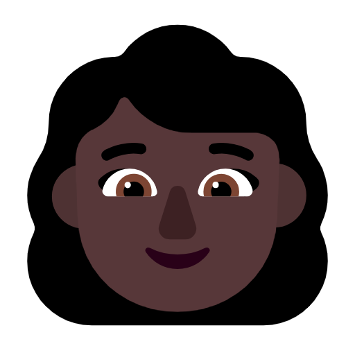 Microsoft design of the woman: dark skin tone emoji verson:Windows-11-23H2