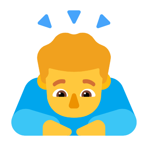 Microsoft design of the man bowing emoji verson:Windows-11-23H2