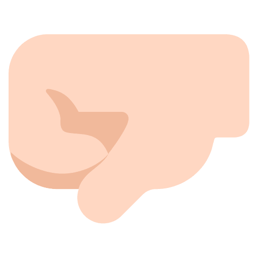 Microsoft design of the left-facing fist: light skin tone emoji verson:Windows-11-22H2