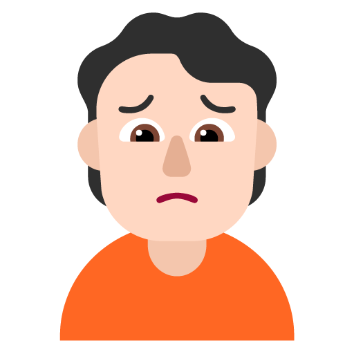 Microsoft design of the person frowning: light skin tone emoji verson:Windows-11-22H2