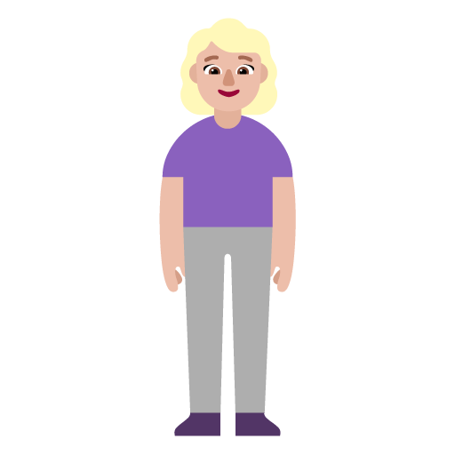 Microsoft design of the woman standing: medium-light skin tone emoji verson:Windows-11-22H2