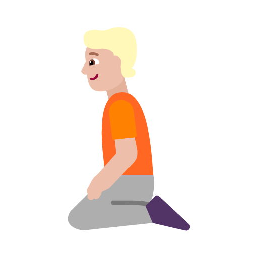 Microsoft design of the person kneeling: medium-light skin tone emoji verson:Windows-11-22H2