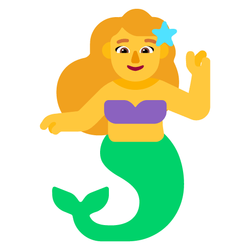 Microsoft design of the mermaid emoji verson:Windows-11-22H2