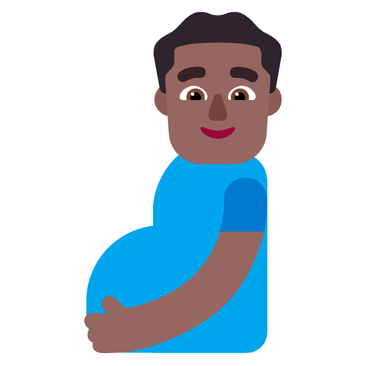 Microsoft Microsoft design of the pregnant man: medium-dark skin tone emoji verson:Windows-11-22H2