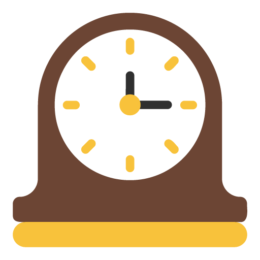 Microsoft design of the mantelpiece clock emoji verson:Windows-11-22H2