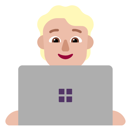 Microsoft design of the technologist: medium-light skin tone emoji verson:Windows-11-22H2