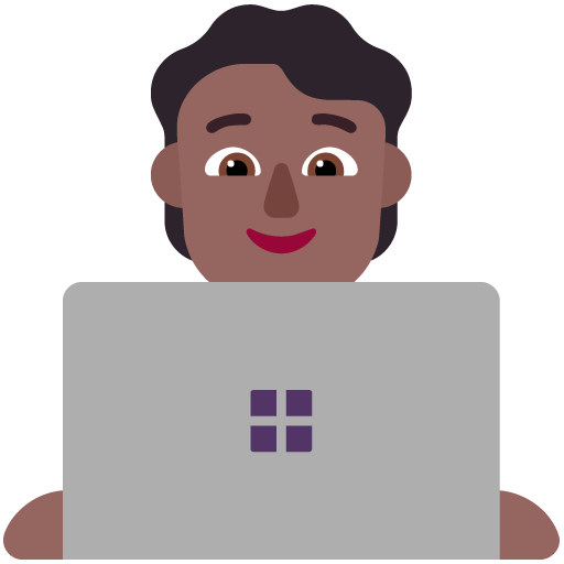Microsoft design of the technologist: medium-dark skin tone emoji verson:Windows-11-22H2
