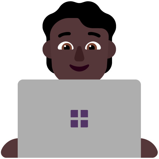 Microsoft design of the technologist: dark skin tone emoji verson:Windows-11-22H2