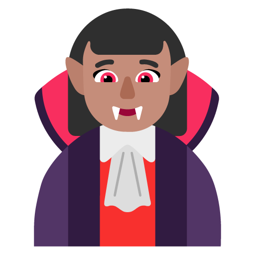 Microsoft design of the woman vampire: medium skin tone emoji verson:Windows-11-22H2