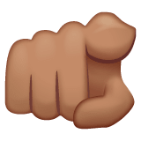 Whatsapp design of the index pointing at the viewer: medium skin tone emoji verson:2.23.2.72
