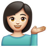 Whatsapp design of the person tipping hand: light skin tone emoji verson:2.23.2.72