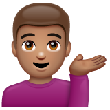 Whatsapp design of the man tipping hand: medium skin tone emoji verson:2.23.2.72