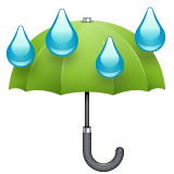 Whatsapp design of the umbrella with rain drops emoji verson:2.23.2.72