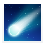 Whatsapp design of the comet emoji verson:2.23.2.72