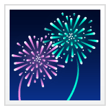 Whatsapp design of the fireworks emoji verson:2.23.2.72