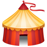 Whatsapp design of the circus tent emoji verson:2.23.2.72