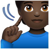 Whatsapp design of the deaf person: dark skin tone emoji verson:2.23.2.72
