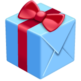 Whatsapp design of the wrapped gift emoji verson:2.23.2.72