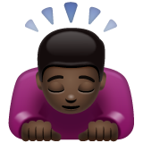 Whatsapp design of the person bowing: dark skin tone emoji verson:2.23.2.72