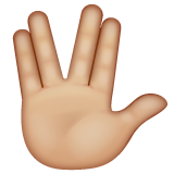 Whatsapp design of the vulcan salute: medium-light skin tone emoji verson:2.23.2.72