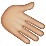 Whatsapp design of the rightwards hand: medium-light skin tone emoji verson:2.23.2.72