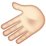 Whatsapp design of the leftwards hand: light skin tone emoji verson:2.23.2.72