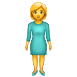Whatsapp design of the woman standing emoji verson:2.23.2.72